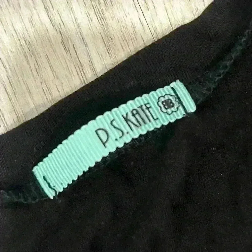 PS Kate Black Short Sleeve Top Colorful Tassel Round Neck Rayon Shirt Size M Size M - Image 2