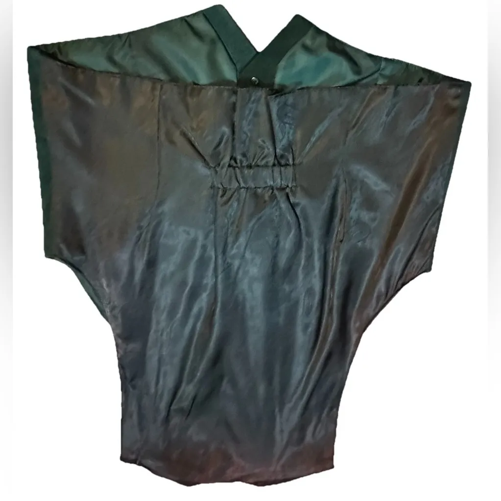 EUC Vintage Venezia Vitale Size 14/16 Green Real Leather Best Paisley Print Back - Image 2