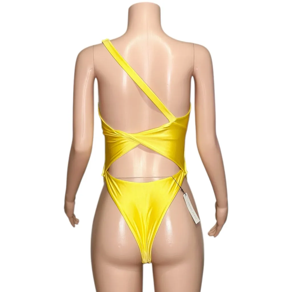 RIOT SWIM Beau One Shoulder Cut-Out One Piece Swim, Poppy, Medium - Image 8