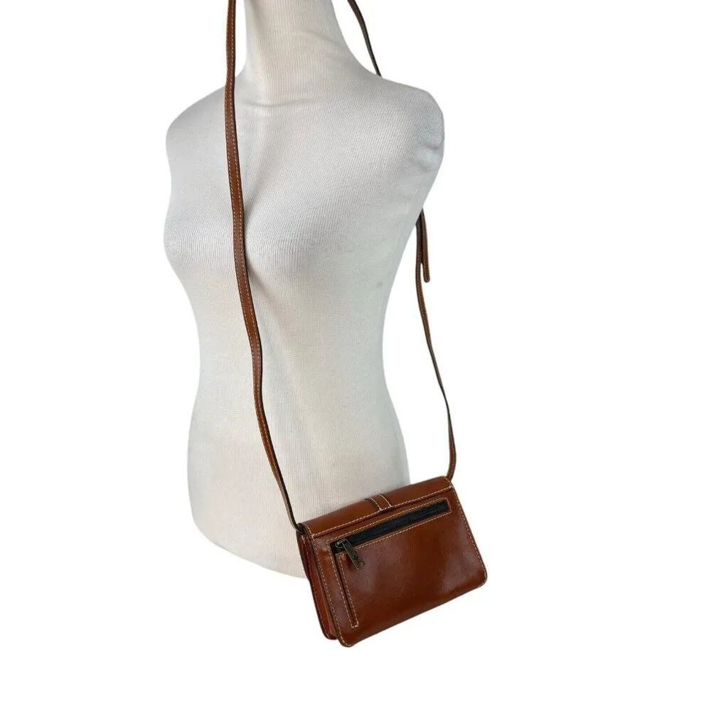 Patricia Nash Torri Tooled Leather Crossbody Bag Florence Tan Brown Western Boho - Image 5