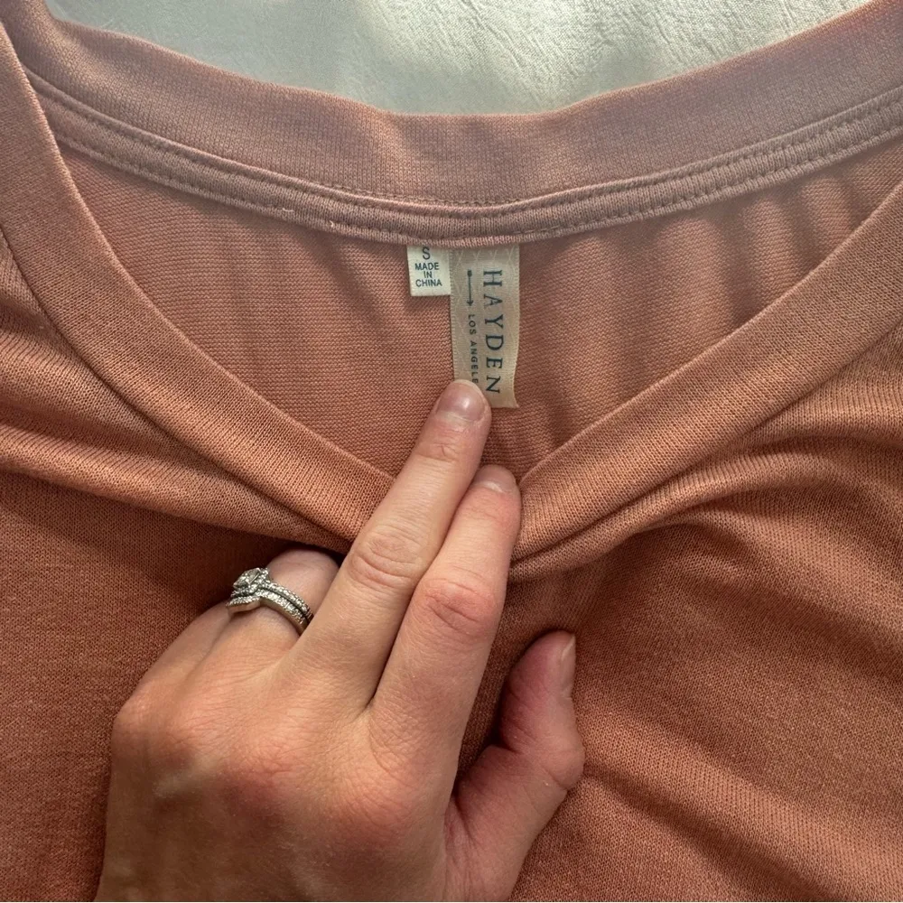 Hayden Peach Colored Peplum Blouse Size Small - Image 2