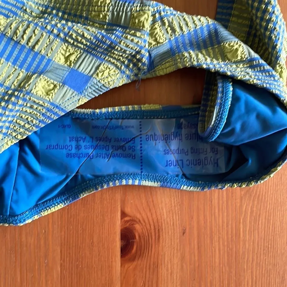 Andie Bikini Set Rye Top S Bikini Bottom XS Swimsuit Plaid Green Blue NWT - Image 8