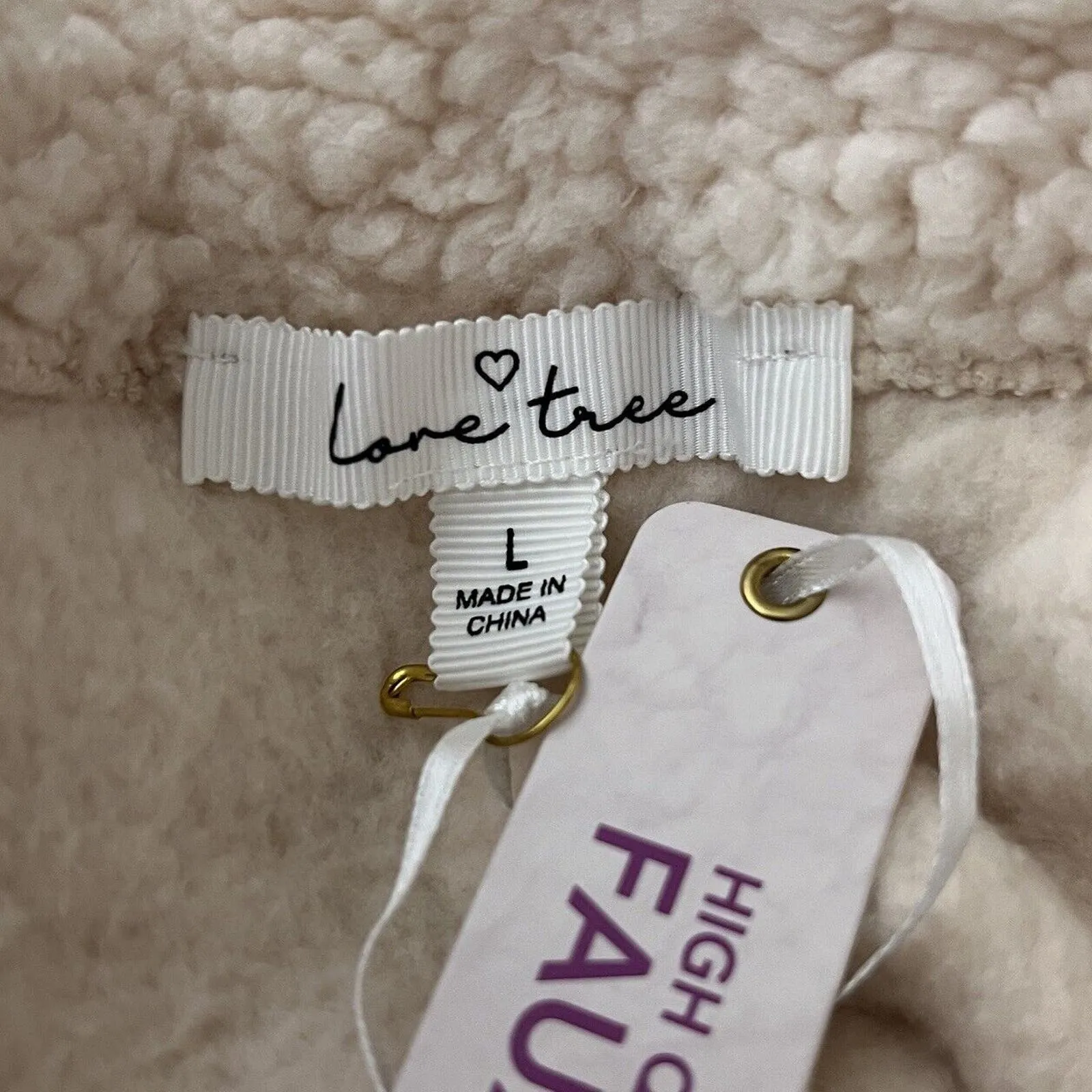 Love Tree Shirt Womens Large Cream Ivory Fleece Sweatshirt‎ Neutral Minimalist - Image 6