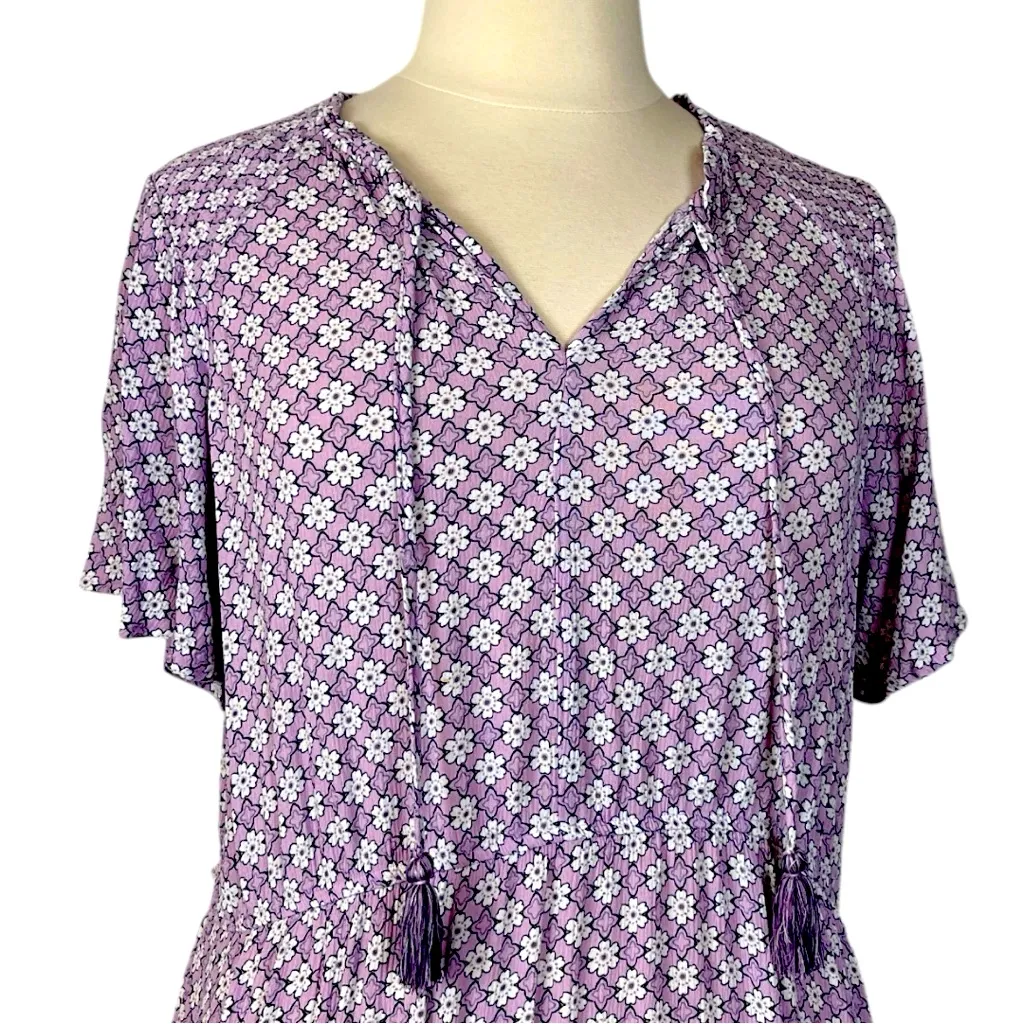 Knox Rose Maxi Dress Boho V-neck Tassel Purple Floral Women’s Plus Size XXL - Image 7