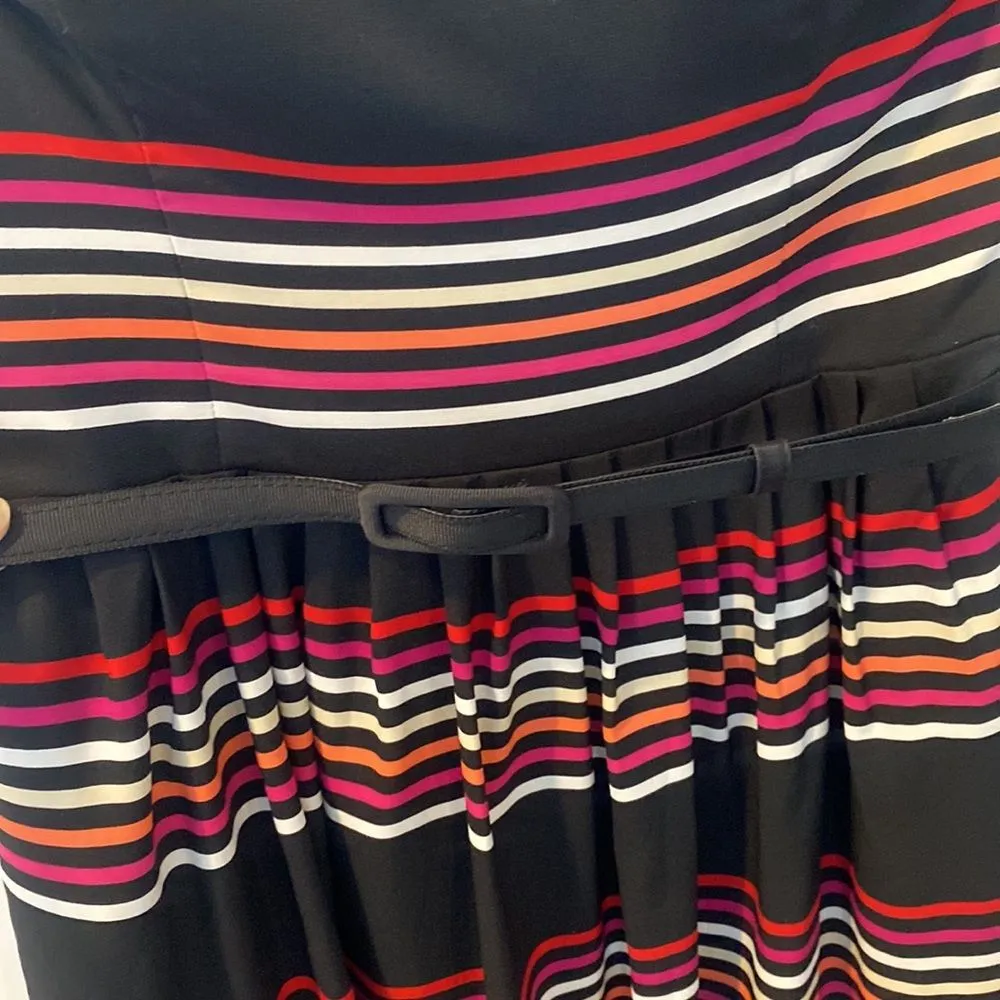 White House Black Market Multicolor Striped Strapless A-line Dress Size 2 Preppy - Image 6