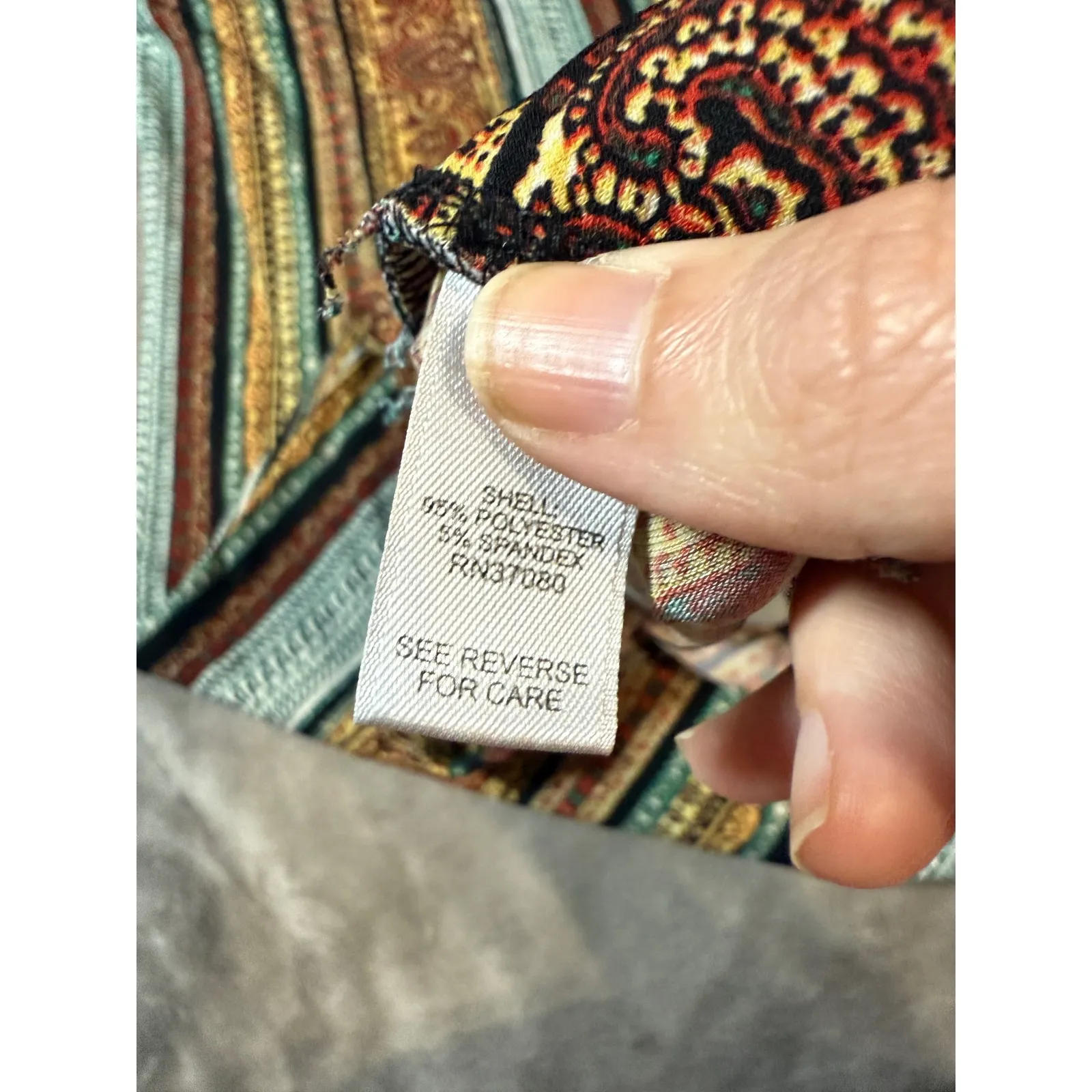 Cato Women Plus Size 26/28W Flowy Bohemian Stretch Wide Leg Pants Brown Red - Image 3