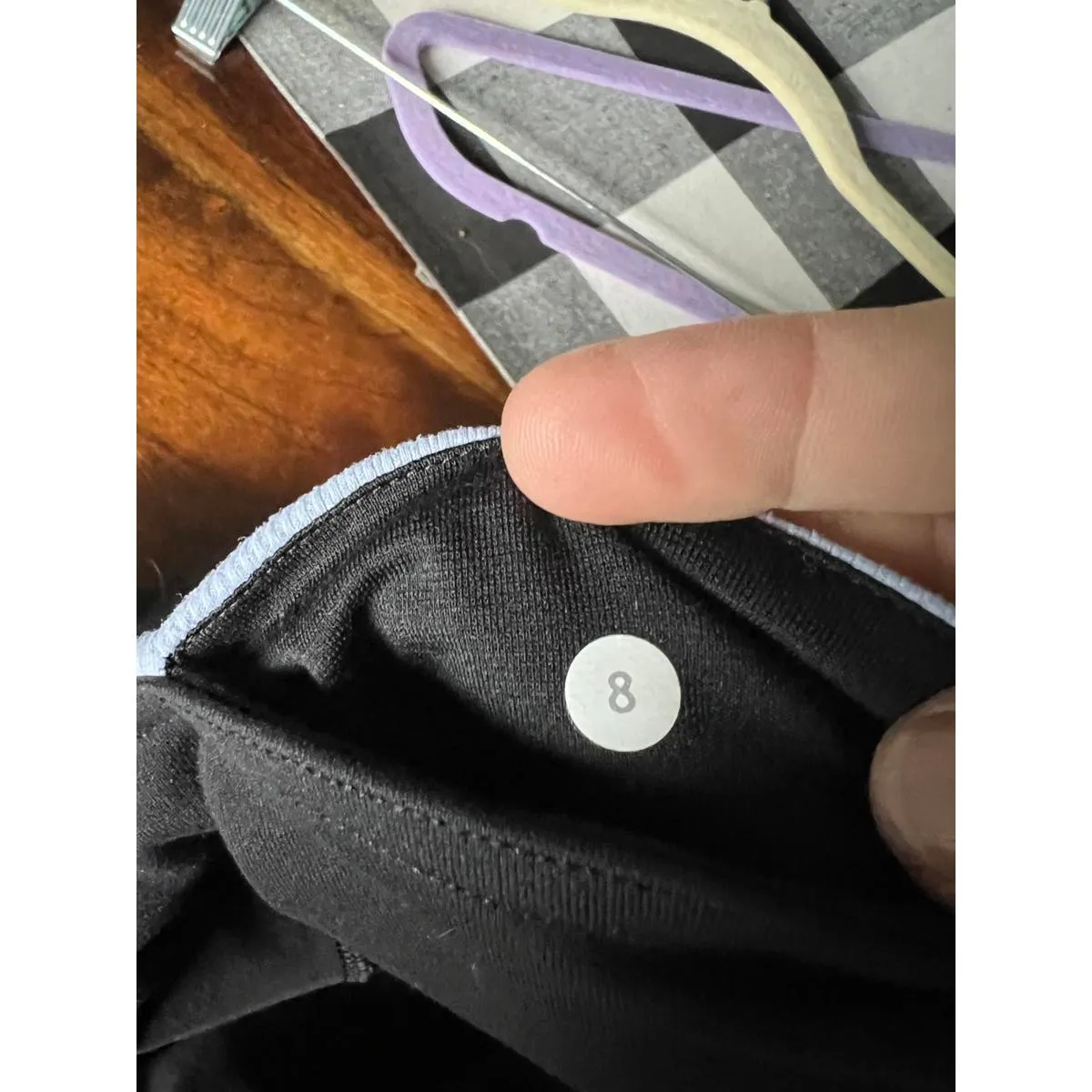 Lululemon Black and Lavender Leggings size 8 - Image 6