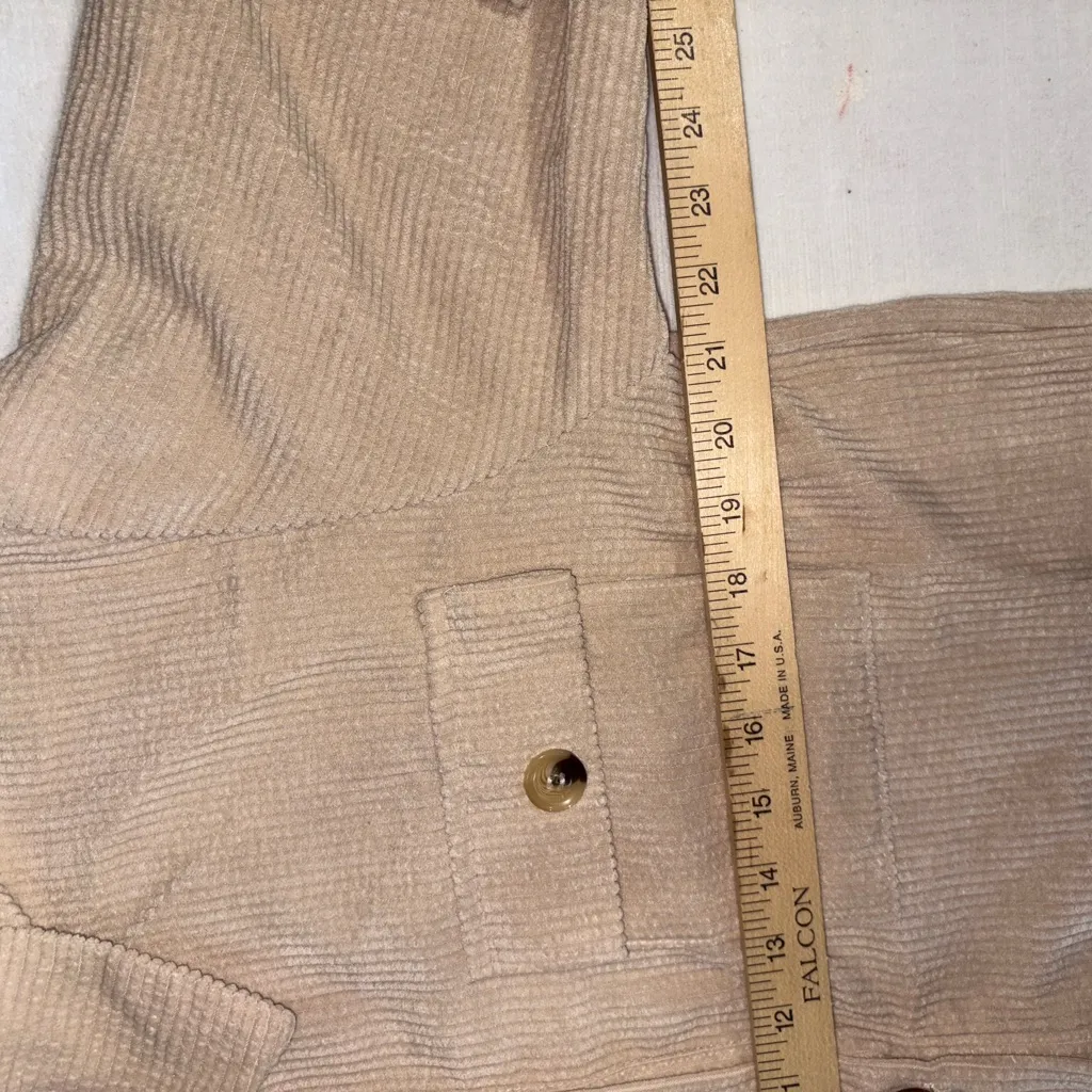 Chic Cream corduroy Jacket Size M - Image 9