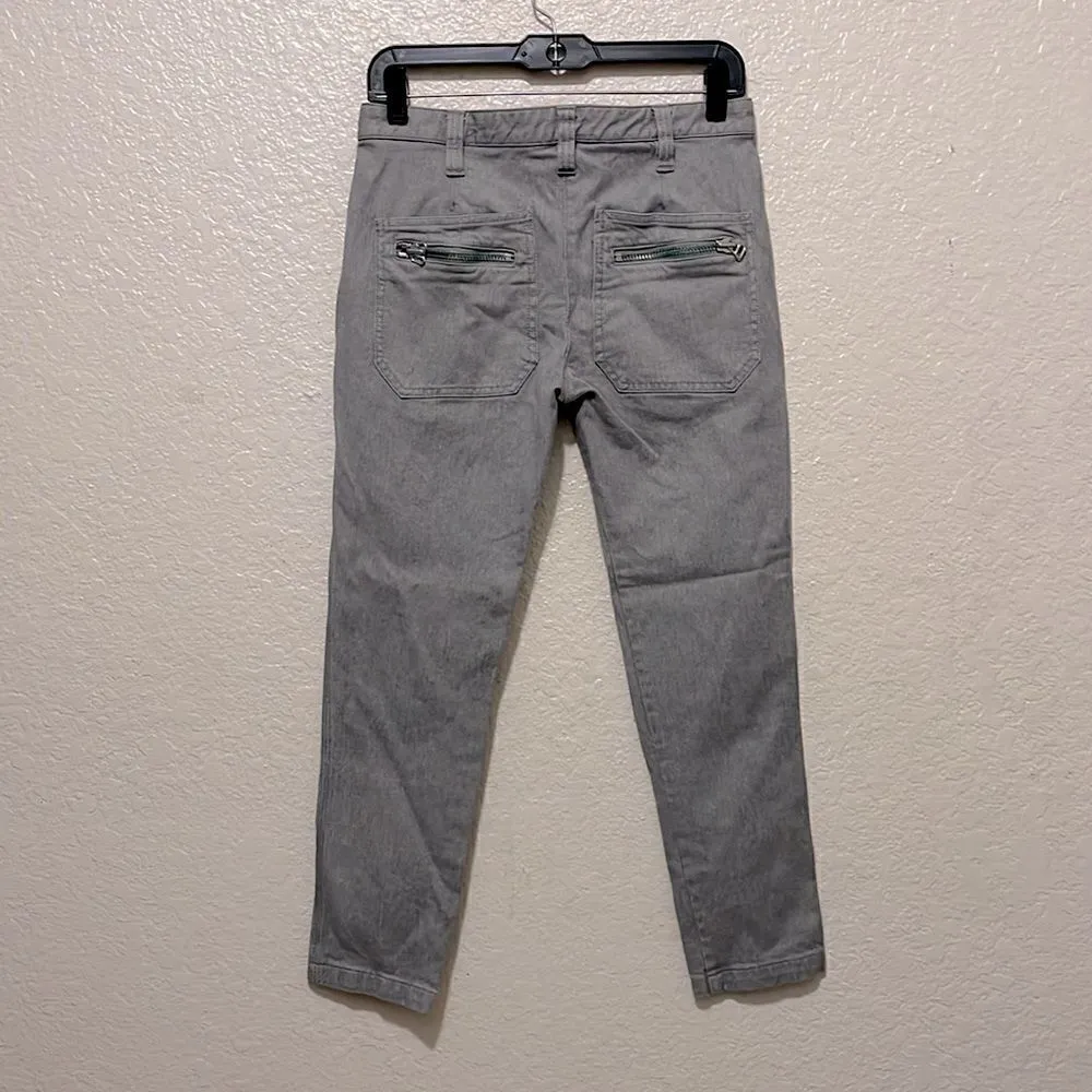 Isabel Marant Denim Gray Cropped Denim Trousers Designer Size 1 US Small - Image 4