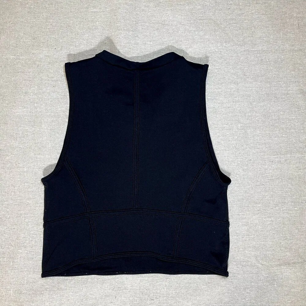 Bloom Seasons | Black Sleeveless Piped Top | Medium - Image 3