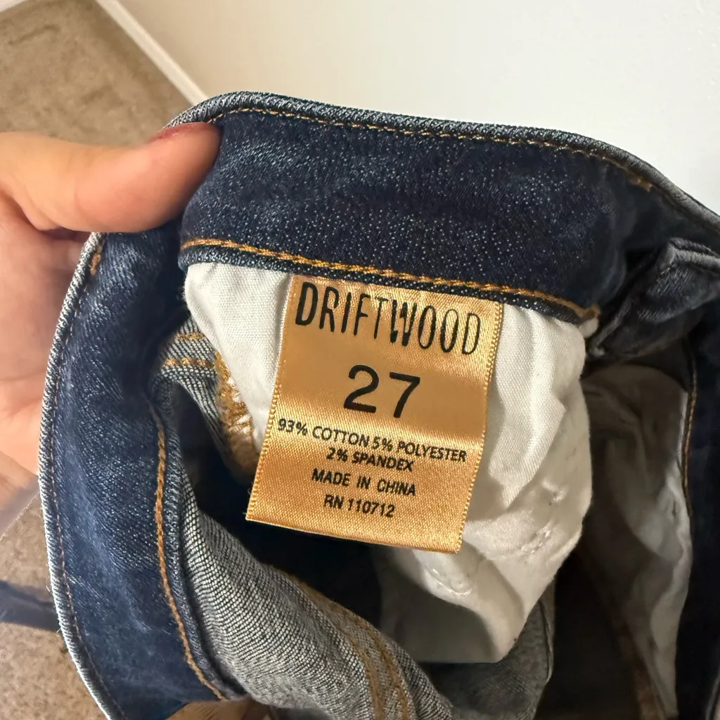 Driftwood Colette Classic Fit Jeans size 27 floral embroidered - Image 5