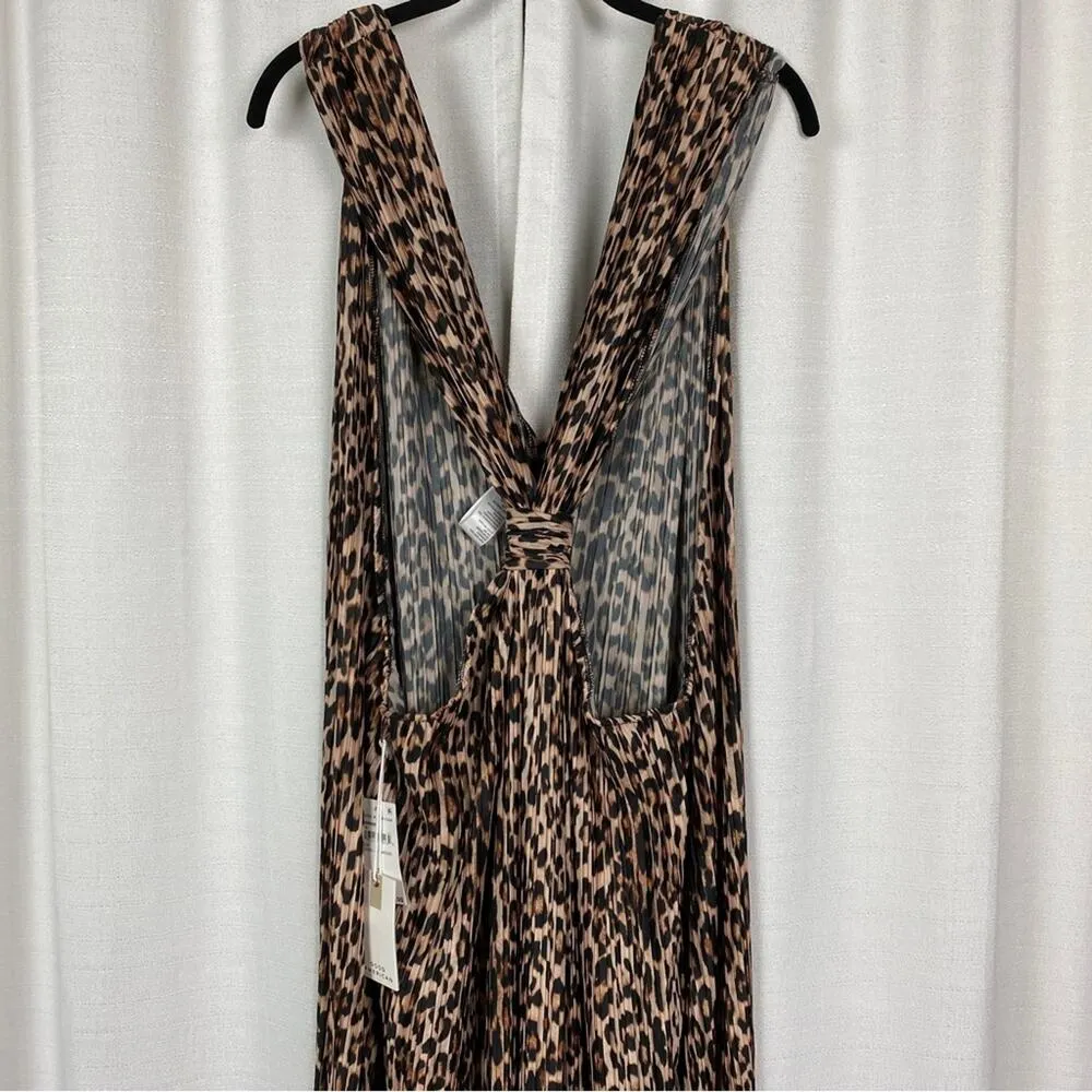 Good American Leopard Print Always Fits Plisse Knotted Romper Sz.5-8(2x-5X) NWT - Image 11
