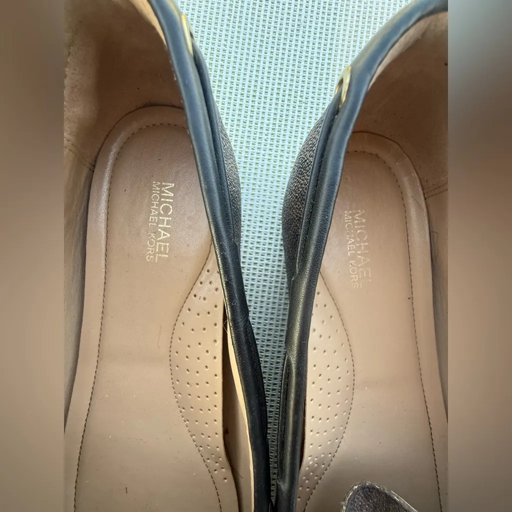 Michael Kors Dark Brown Moccasins with Black Trim Women’s 8/5 - Image 2
