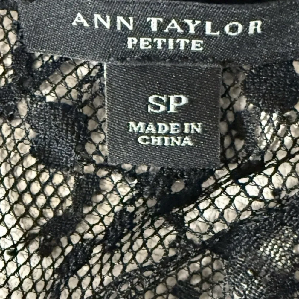 Ann Taylor petite Small Button Shirt Sheer Black Lace Dot - Image 5
