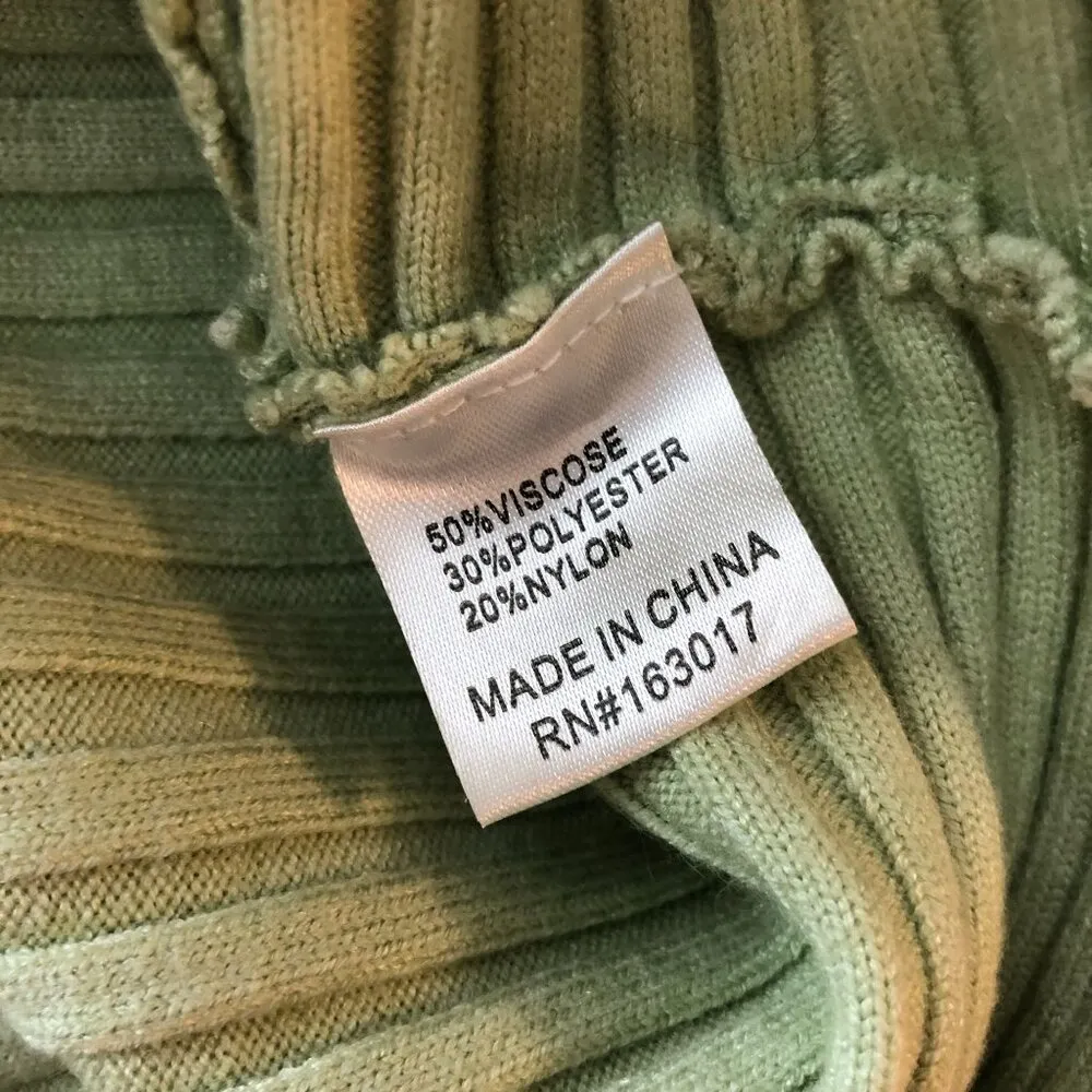 Princess Polly Womens Arlene Top Cropped Ribbed Faux Wrap Knit Green S/M - Image 4