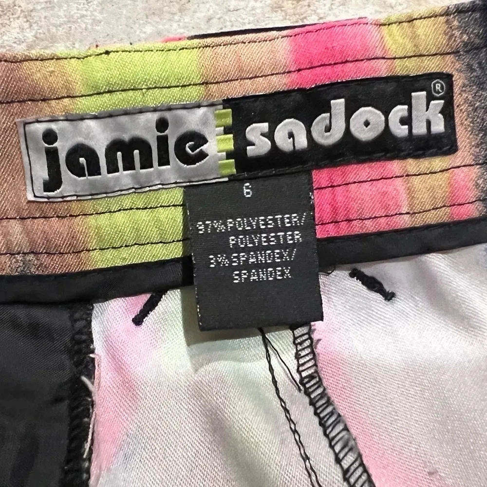 Jamie Sadock Knee Capri Pants Colorful Neon High Rise Pockets Stretch Athletic 6 Pink - Image 3