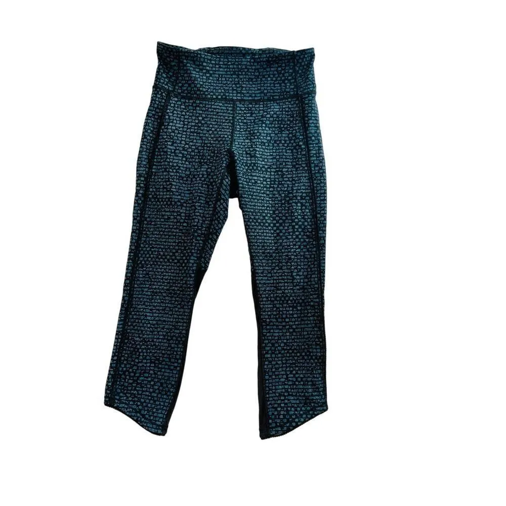 LULULEMON Deep Breath Crop Size 6 Shatter Weave Desert Teal Alberta Lake - Image 6