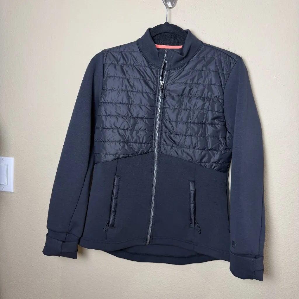 AVALANCHE Quilted Puffer Jacket Coat Zip Up Black Size Medium - Image 2