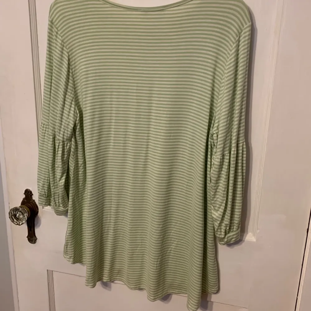 Ces Femme green white striped shirt L Size L - Image 3