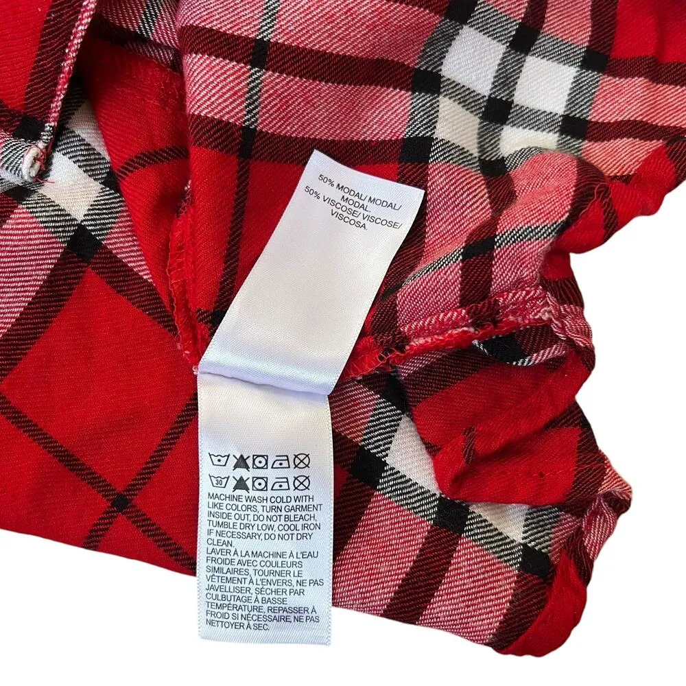Lucky Brand Red Plaid Shirt Women Top Size Medium | 62-10 - Image 4