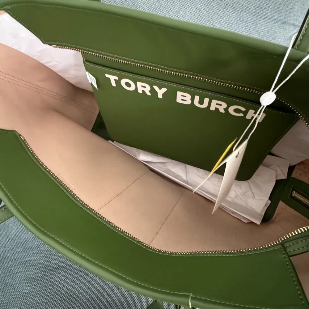 Tory burch women's Gemini link Canvas top zip tote 58450 - Image 4