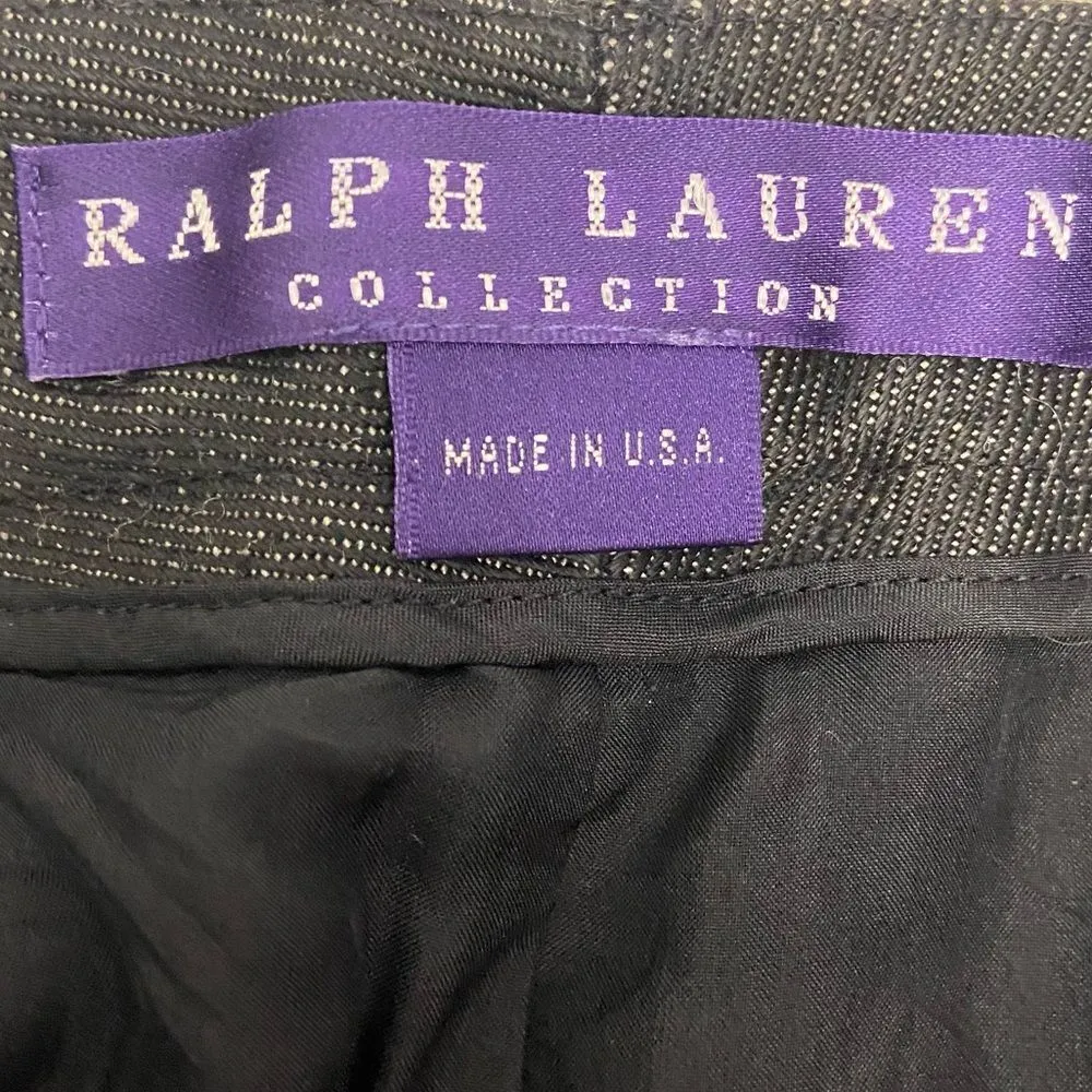 Vintage Ralph Lauren Collection Purple Label Black Linen Skirt Size 4 - Image 6