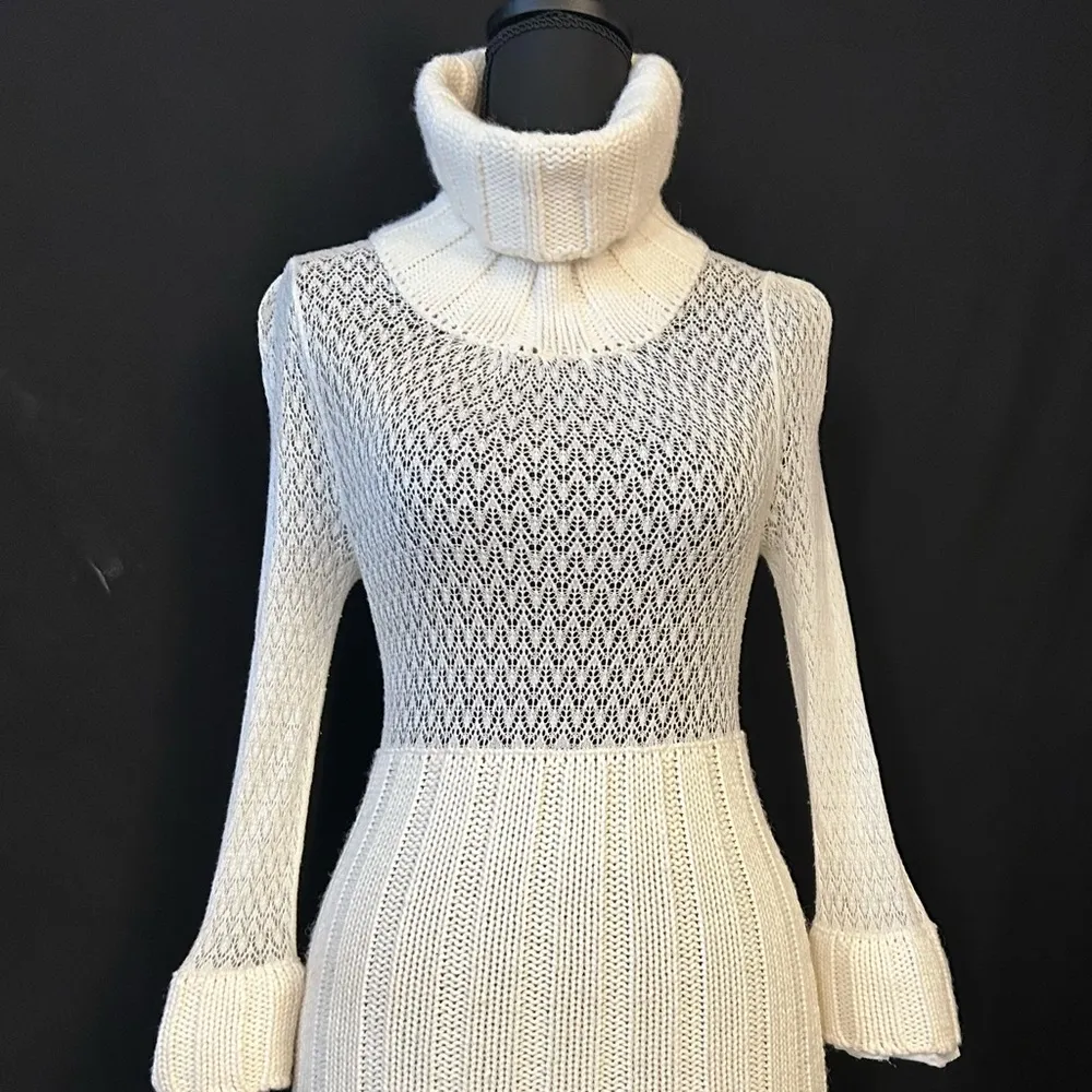 Vintage ARDEN B Sheer Pleated Turtleneck Sweater. - Image 12