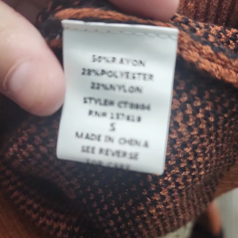 CLOUD TEN Sweater Womens Size S Tiger Print Cropped Crewneck‎ Knit - Image 6