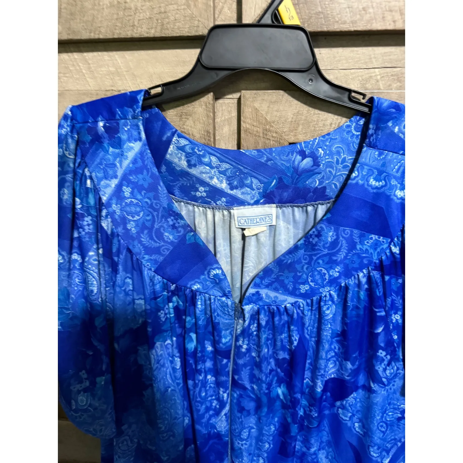 Catherines 4X Blue Floral MuuMuu Lounger Dress‎ Caftan Plus Size - Image 2