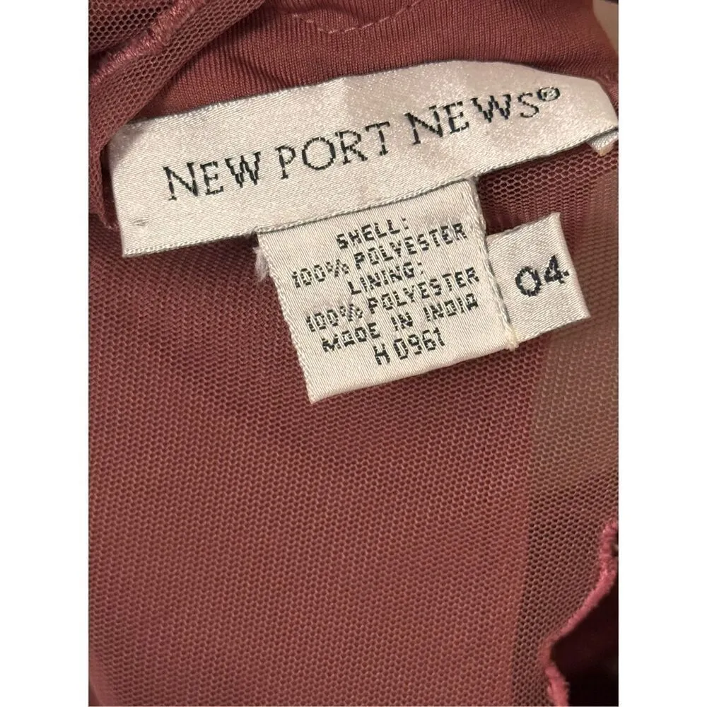 Vintage Newport News Whimsical Fairy Beaded Mesh Dress S Purple Size 4 - Image 6