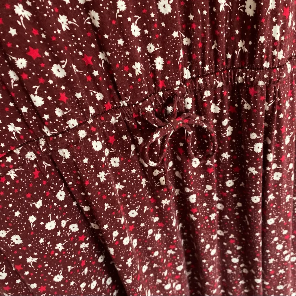 Boden Talia Jersey Maroon Floral Long Sleeve Dress size 8R Red - Image 8