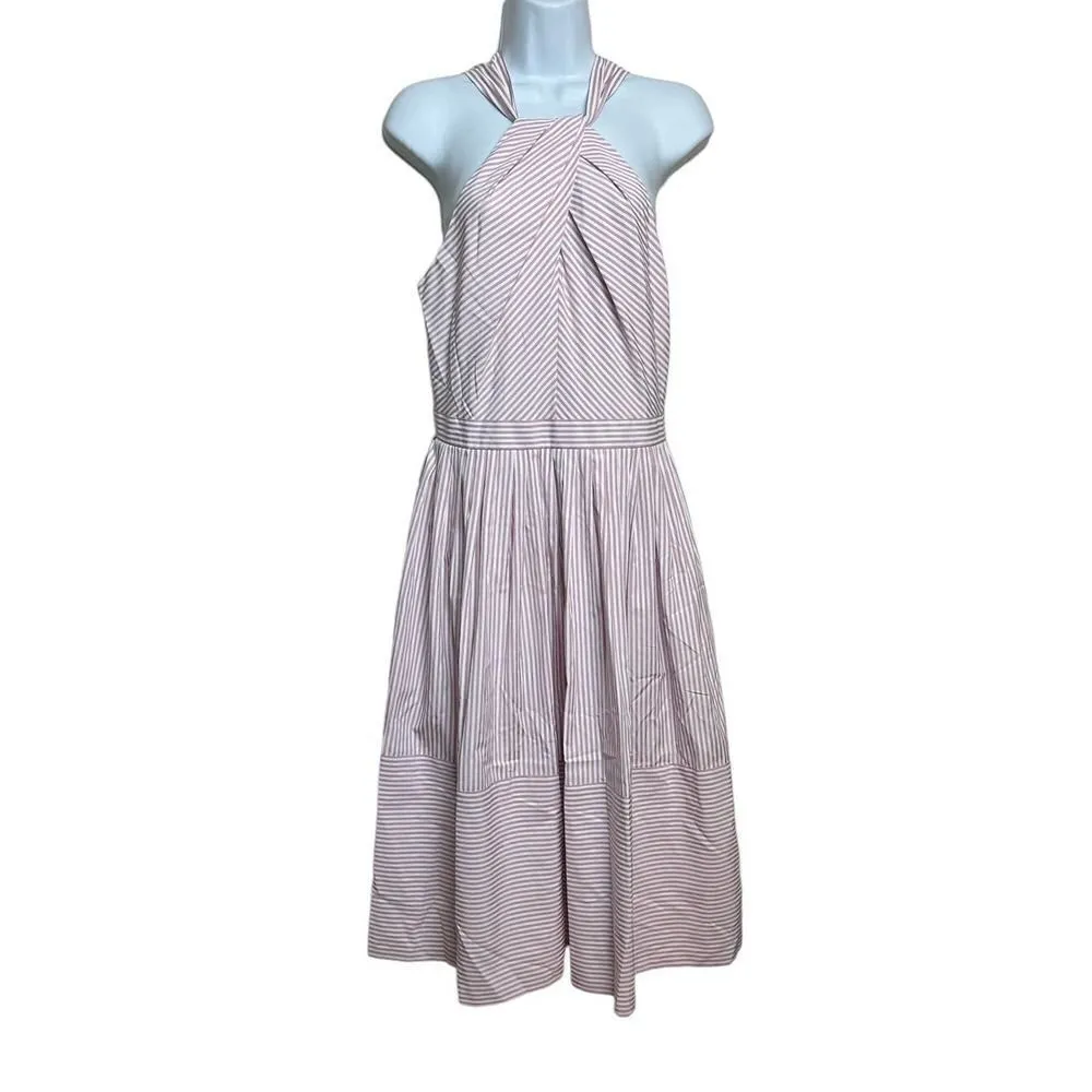 Gal Meets Glam Mauve Striped Claire Halter Dress Sz. 10 - Image 4