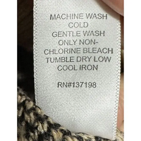 Rachel Zoe Cowl Neck Sweater Woman's Animals Print Black Camel Brown Small‎ - Image 6