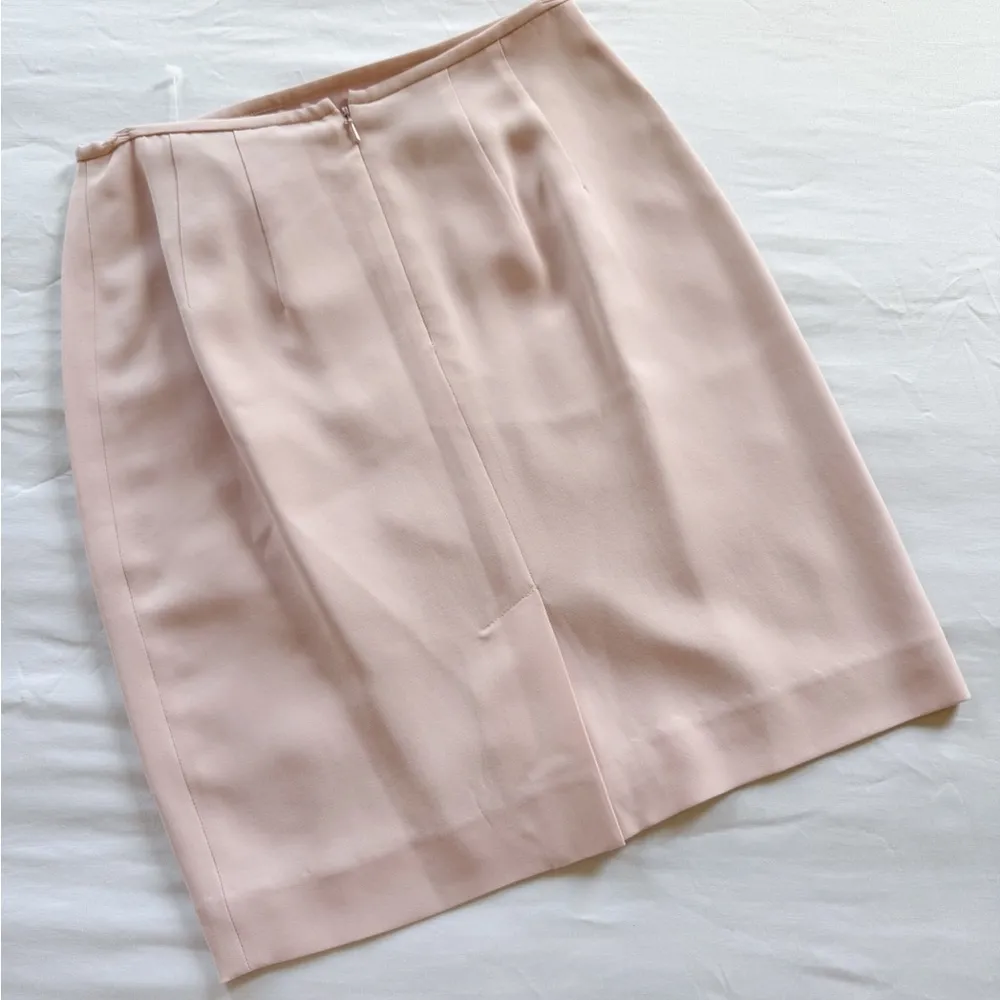 NWT Ann Taylor 100% Silk Pink Pencil Skirt USA Vtg 90s Size 2P - Image 2