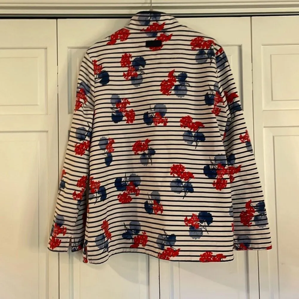 Joules striped floral quarter button pullover sweater 14 Red - Image 7