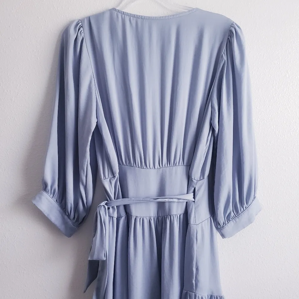 Mustard Seed Blue Midi Wrap Dress - Image 5