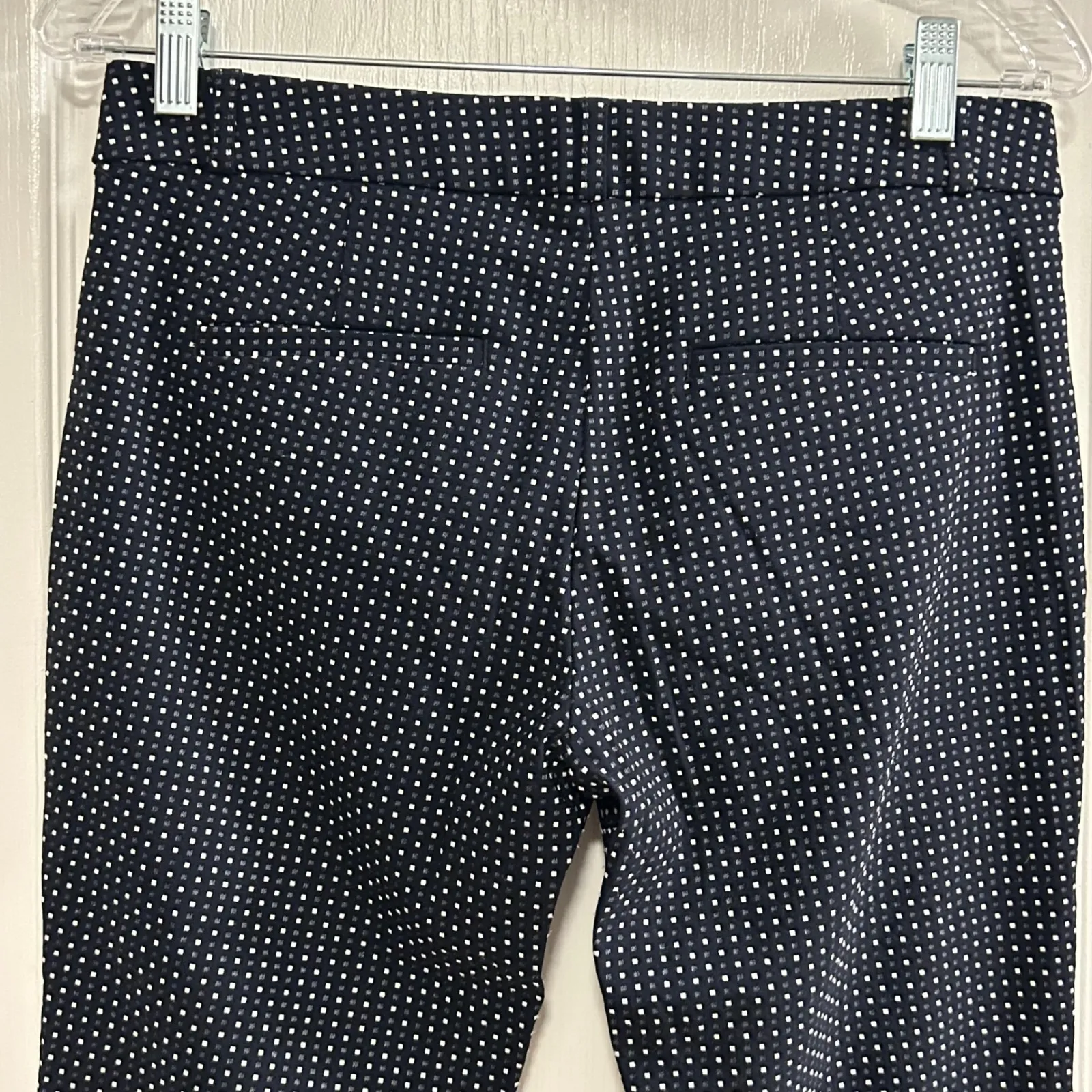 Banana Republic Sloan Crop Petite Polka Dot Pants Navy White Size 4P - Image 7