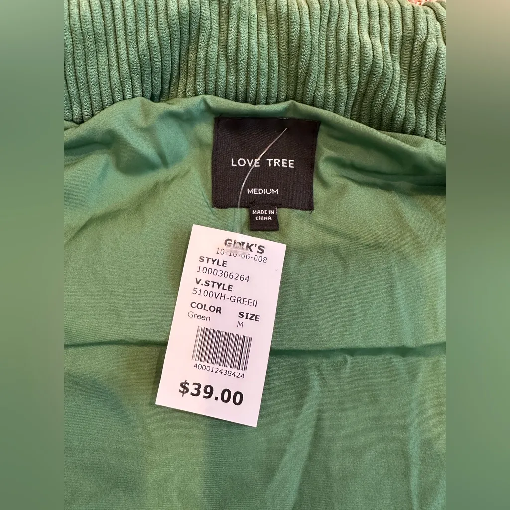 Love Tree Green Corduroy Vest - Image 2