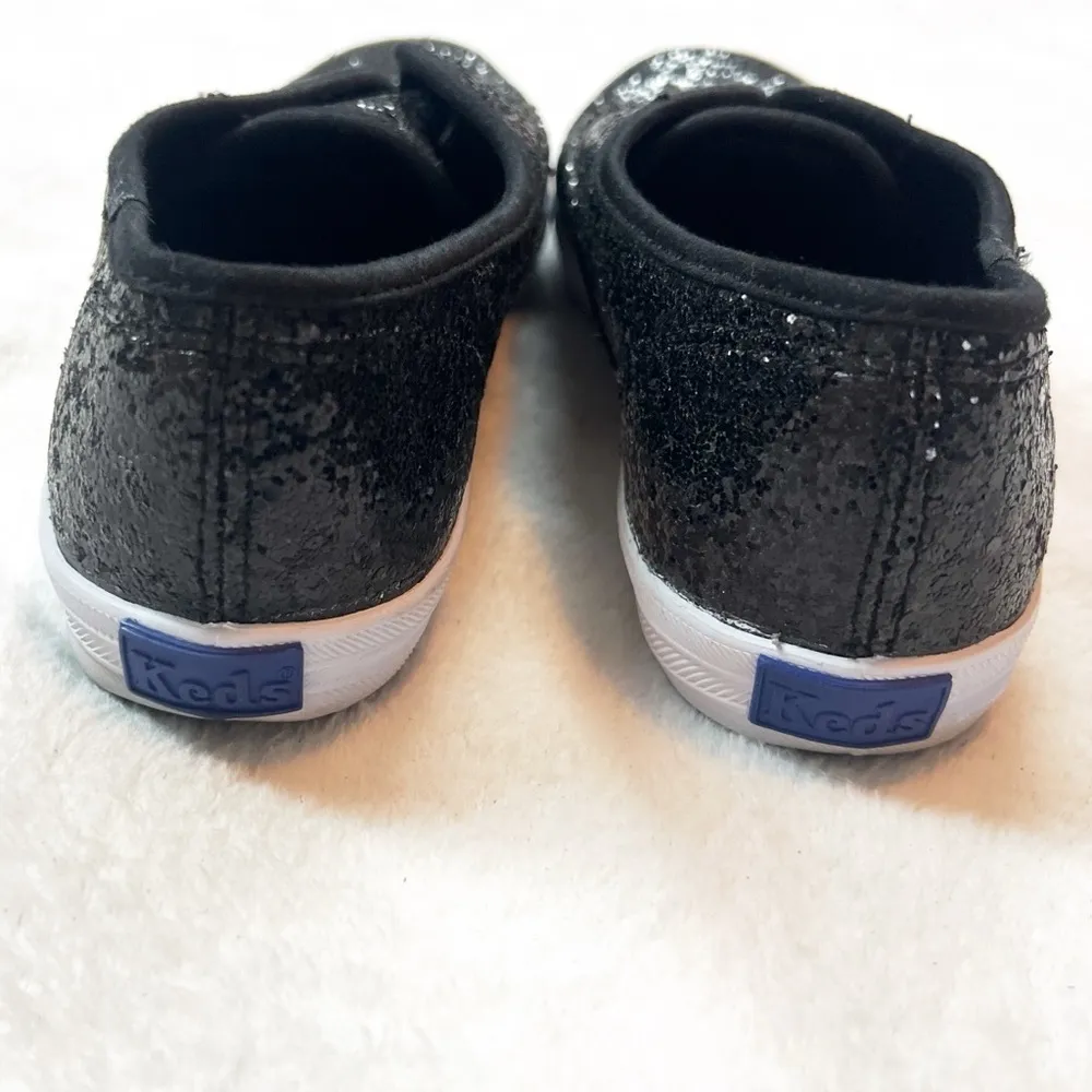 Keds Slip On Black Sparkly Casual Sneakers Shoes Women’s Low Top Size 6.5 - Image 4