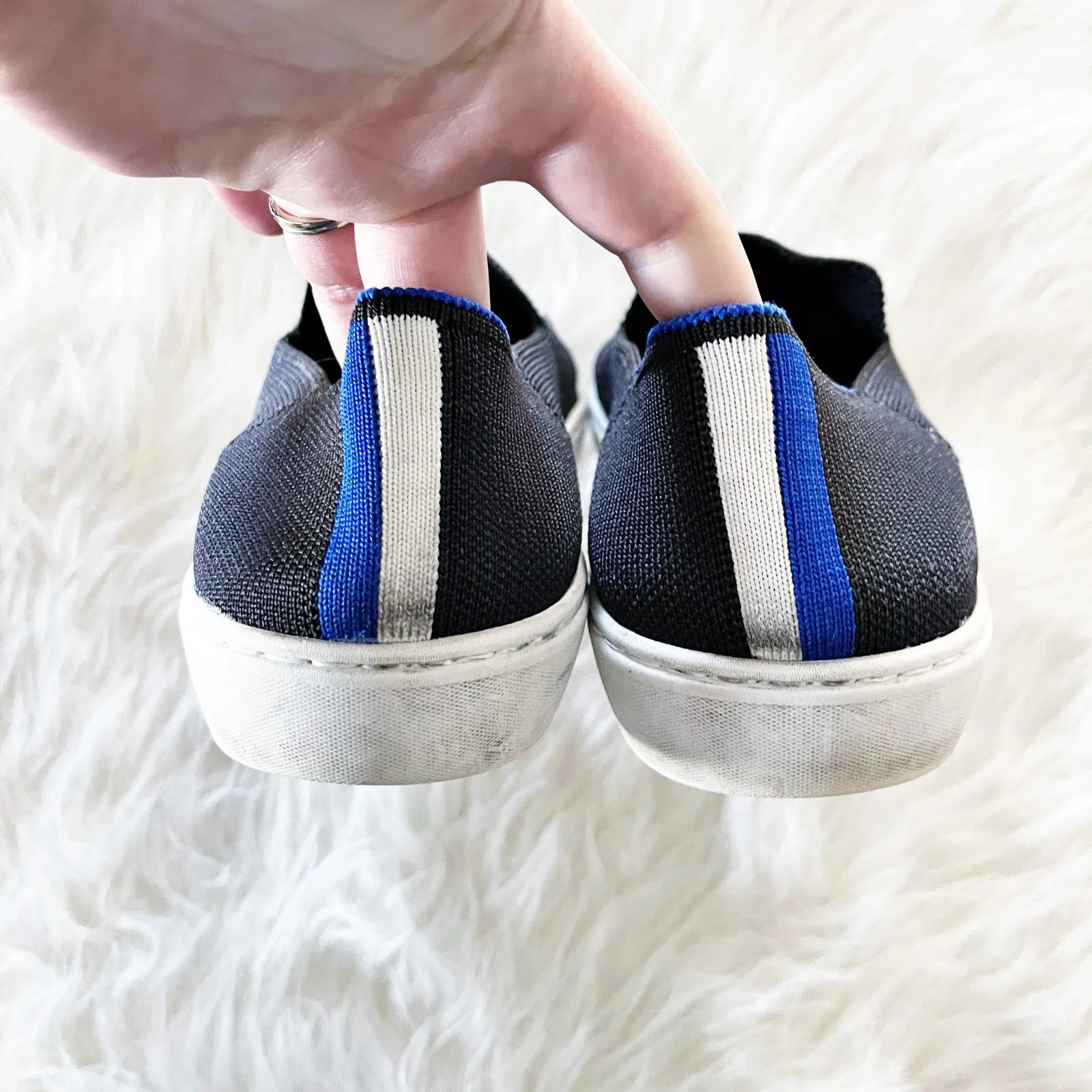 Rothy's The Original Slip On Sneaker in Black Solid - Image 6