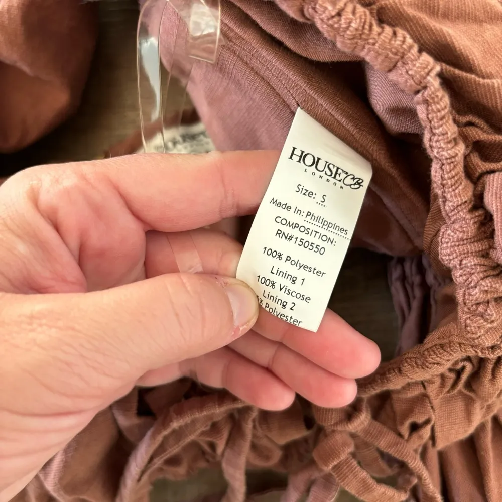 house of cb chocolate molly shirred crop top long sleeve - Image 8