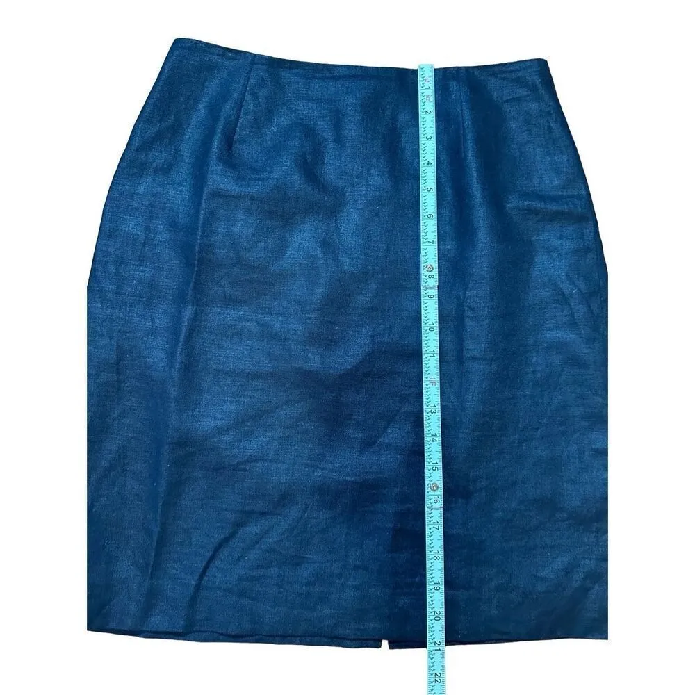 Rafaella womens vintage black 100% linen pencil skirt sz 8P - Image 5