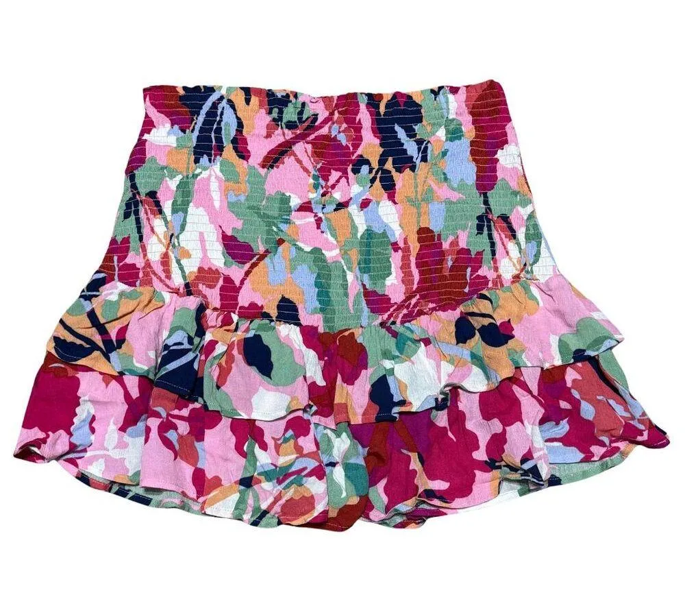 BB DAKOTA STEVE MADDEN Smocked Floral Ruffle Pull On Stretch Skirt NWT XXL 2XL - Image 6