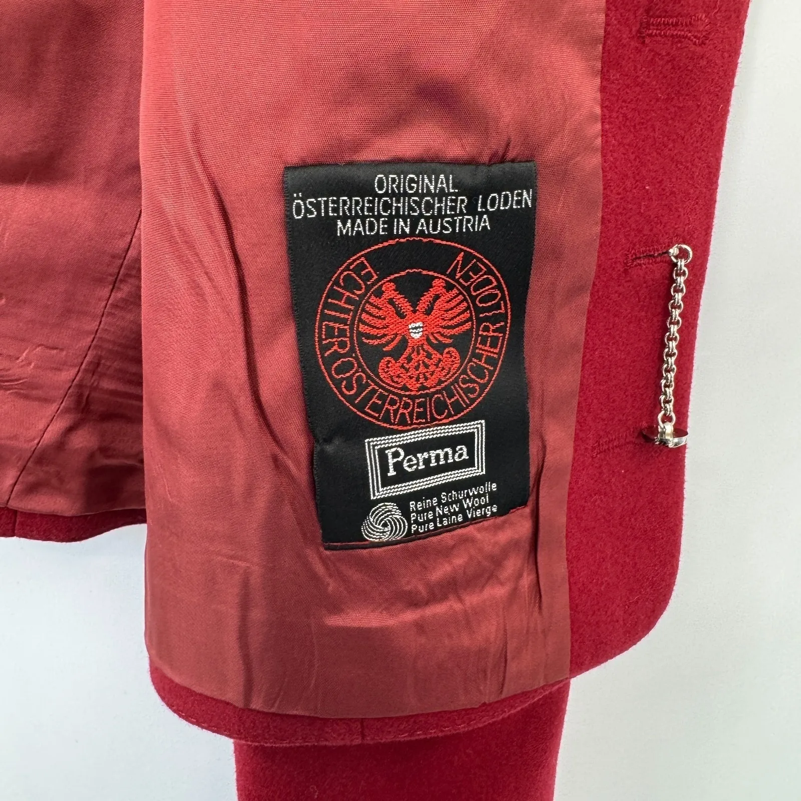 Vintage Echter Osterreichischer Loden Perma Austria Wool Military Jacket 46 Red Size undefined - Image 14