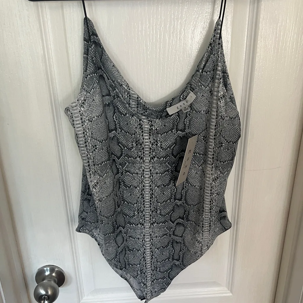 Gaze Snake Print Bodysuit in Gray Size M - Image 2