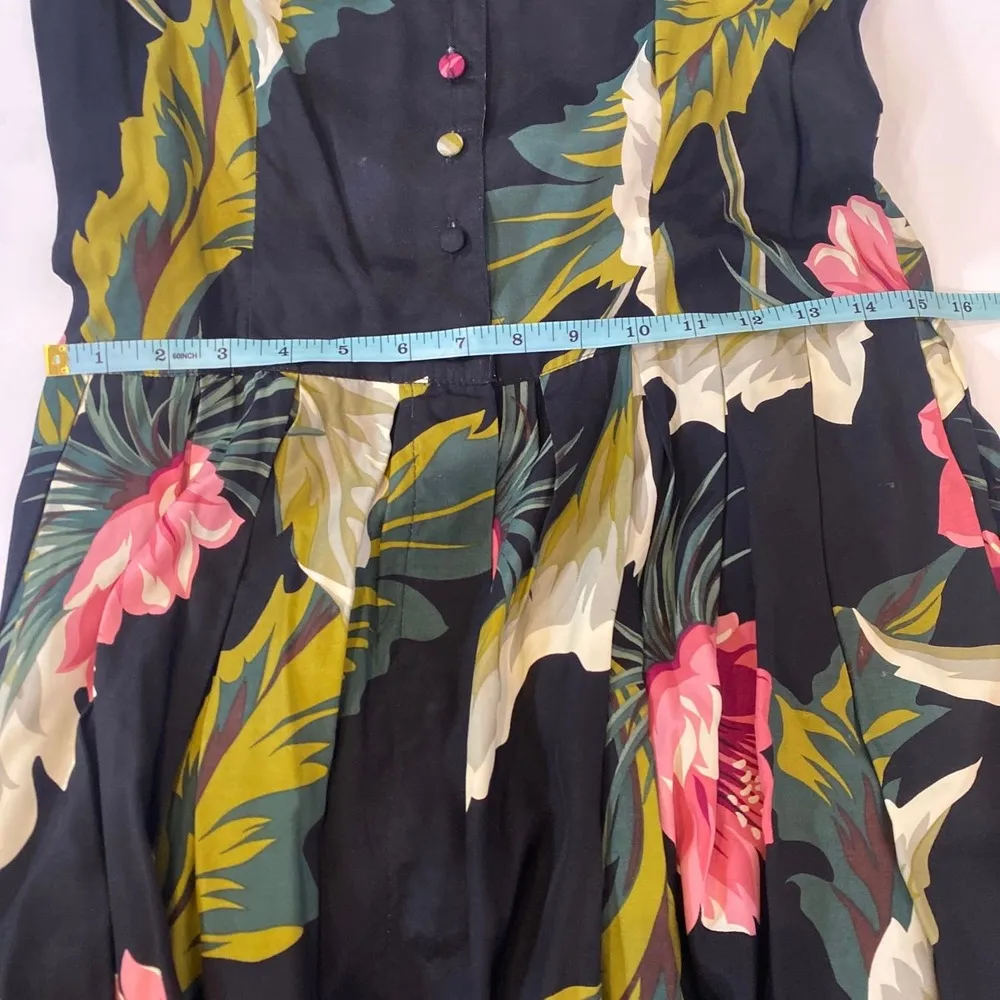 Carol Anderson Vintage Floral Shawl Collar Button Down 1980s Dress Sz Sm - Image 15