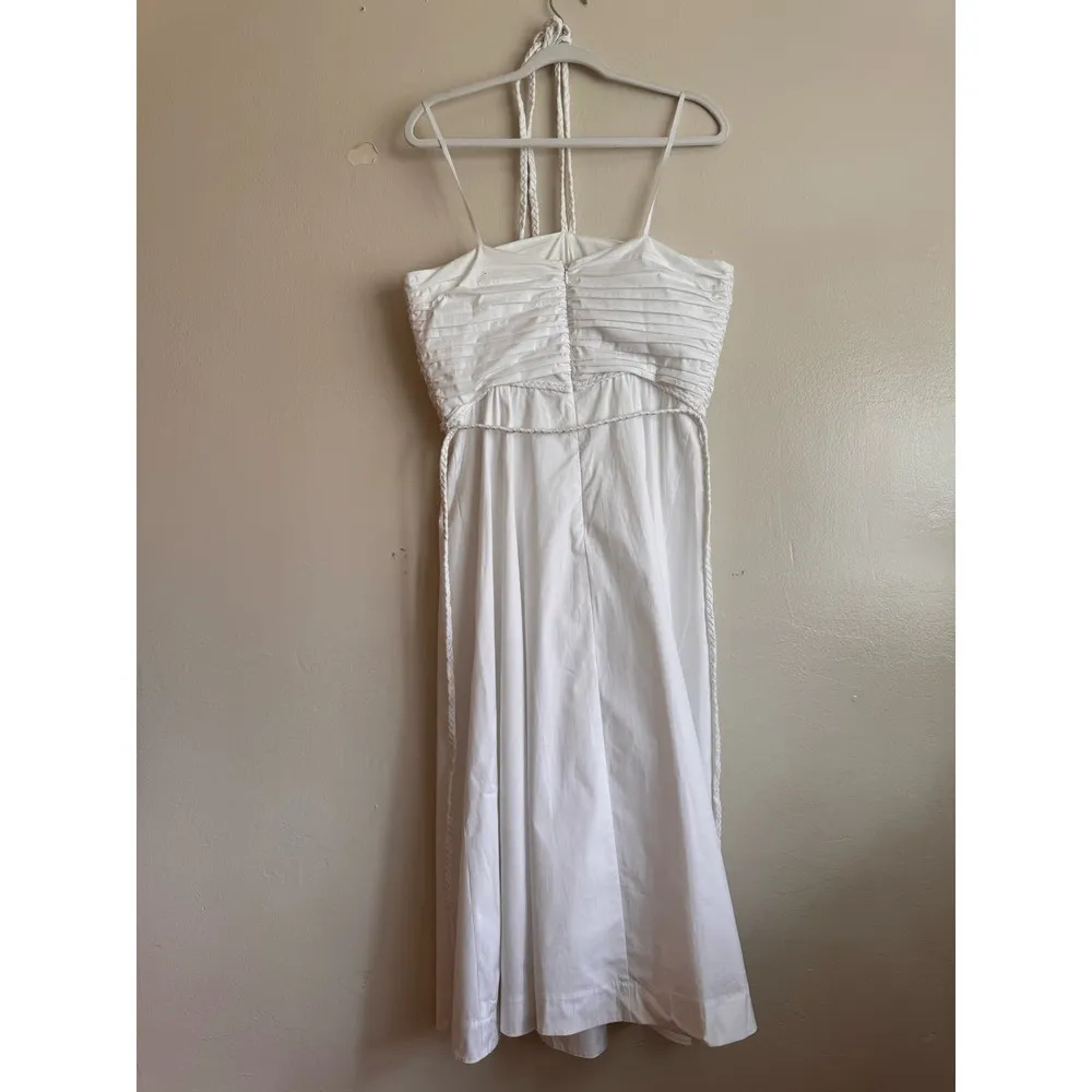 Veronica Beard white  strapless halter midi TUCKER DRESS size 12 / large - Image 9
