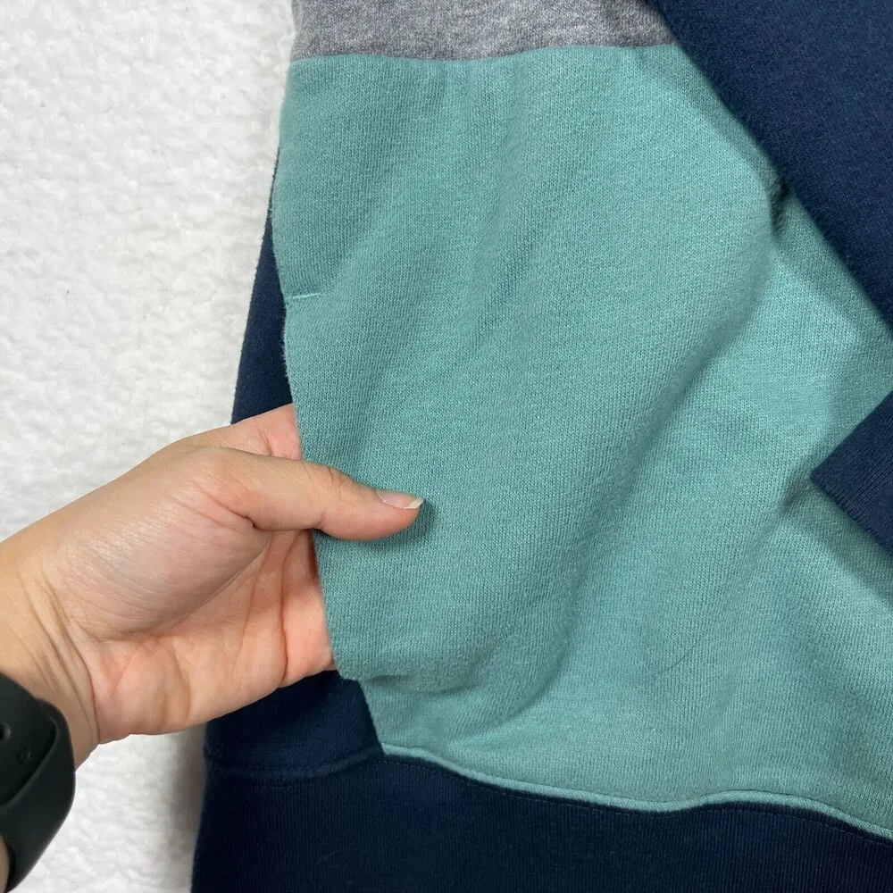 LL Bean 1912 Quarter Zip Sweatshirt Womens Size XL Blue Gray Turquoise - Image 5