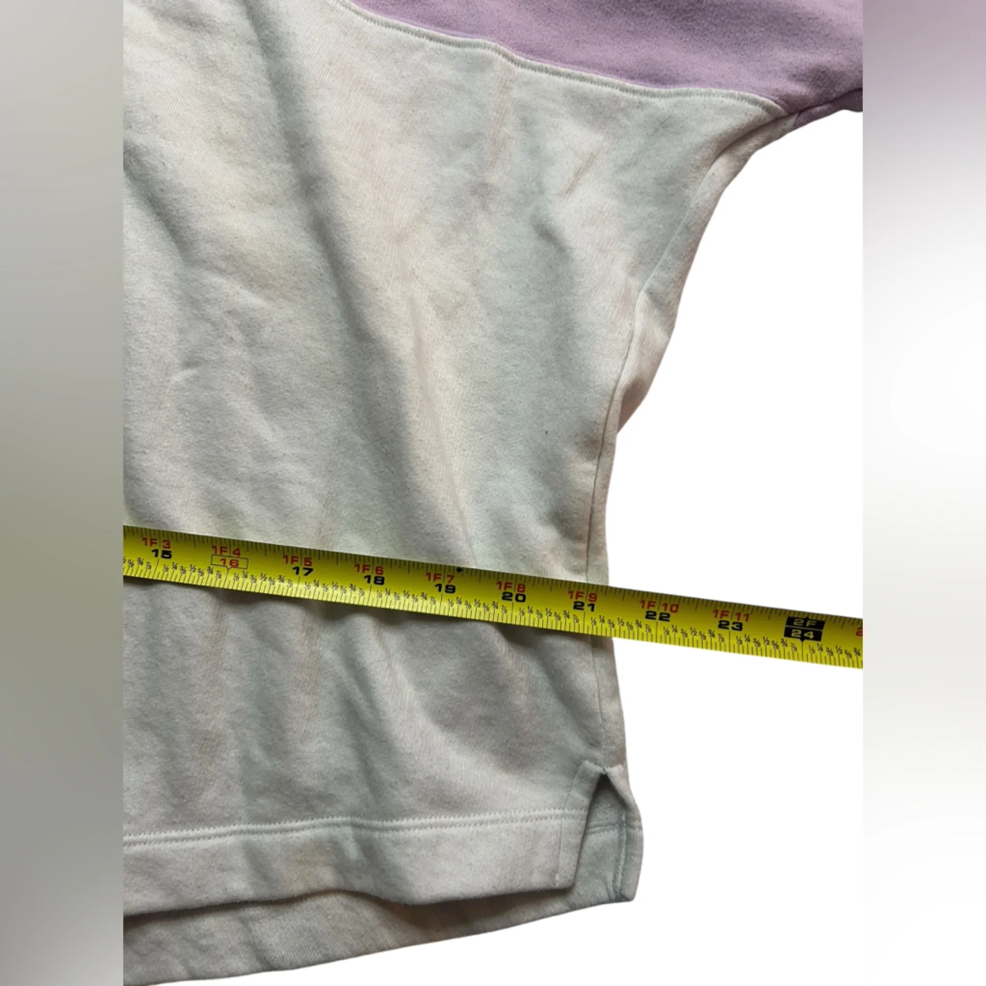 PINK Victoria's Secret Lilac and White V-neck Cotton Sweatshirt - Image 6