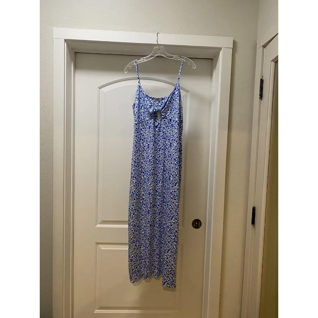 Z Supply Carita Cocos Floral Midi Dress Womens XL Blue Sundress Summer Casual - Image 2